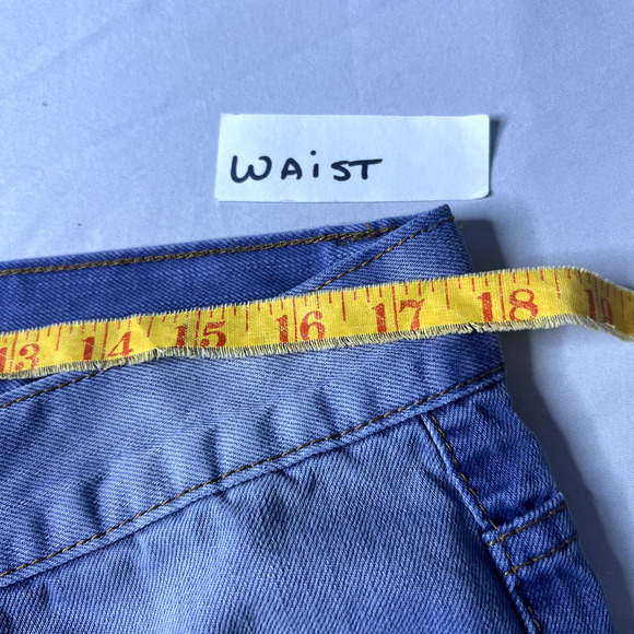 Blue Stitch Mens Jeans Size 34x32 Whiskered‎ Blue Grunge Slim Straight Cowboy - Picture 5 of 11